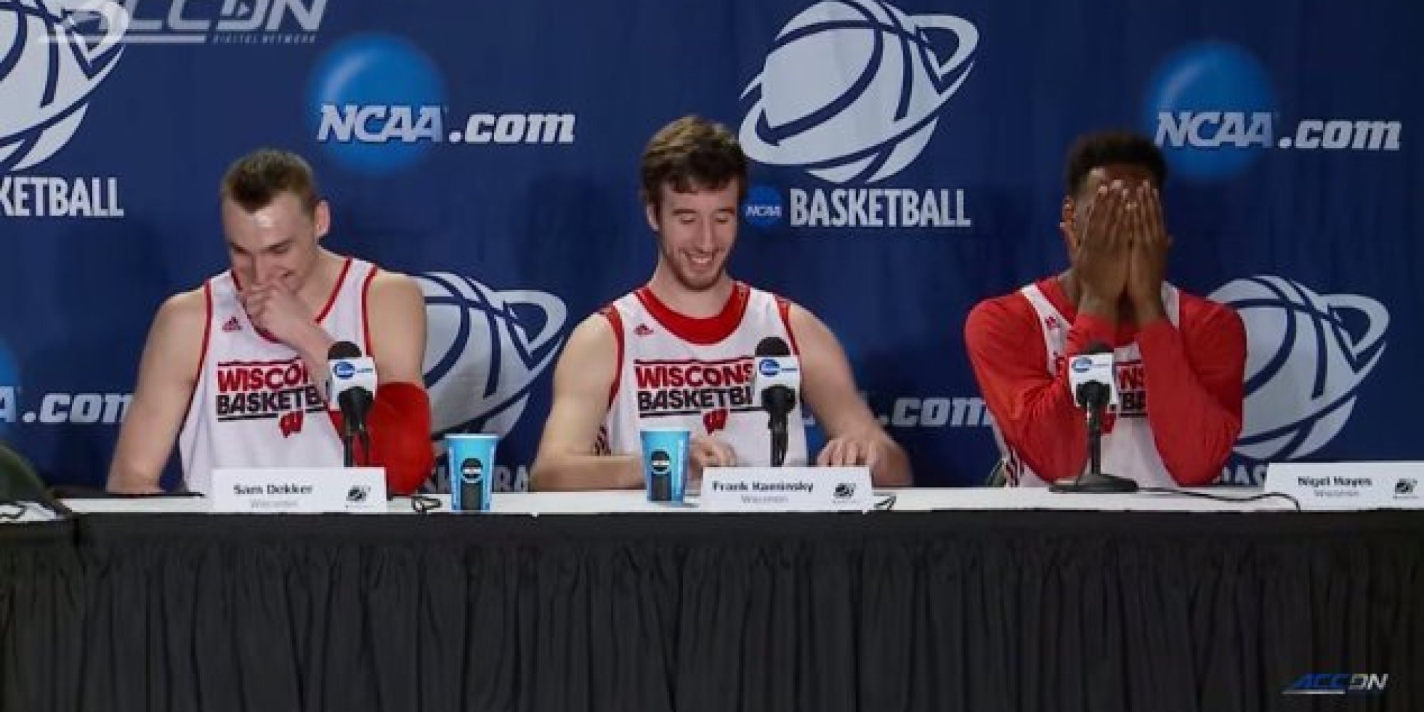 Mortified Wisconsin Basketball Player Caught Whispering