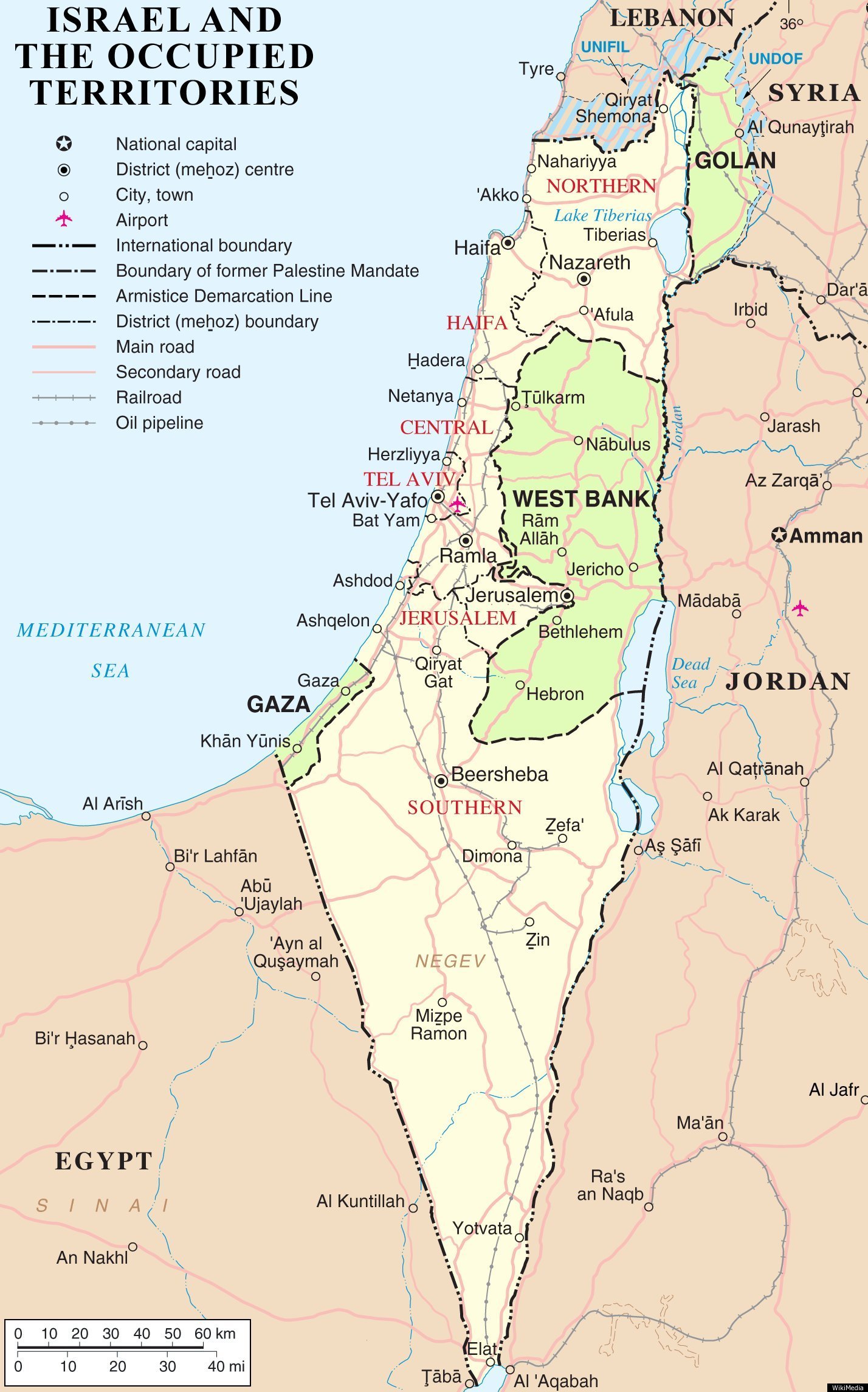 palestine borders map