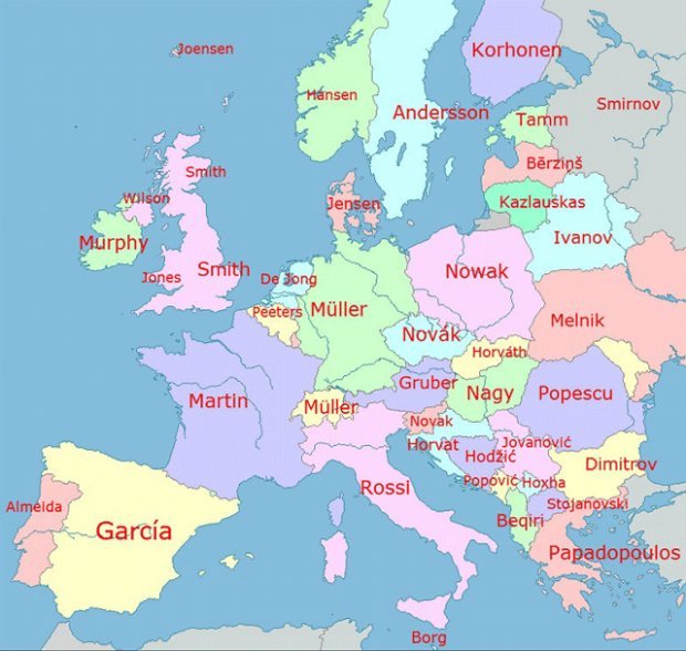 the most common surnames