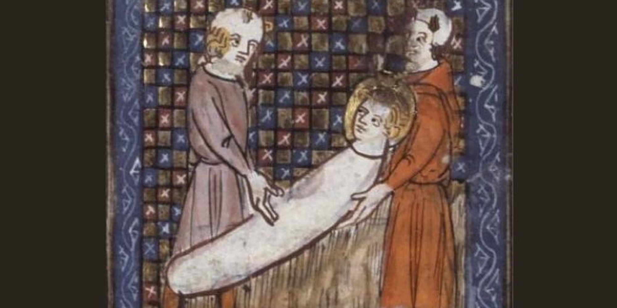 Art Historians Explain Why A Medieval Man Is Getting Rolled Into A 