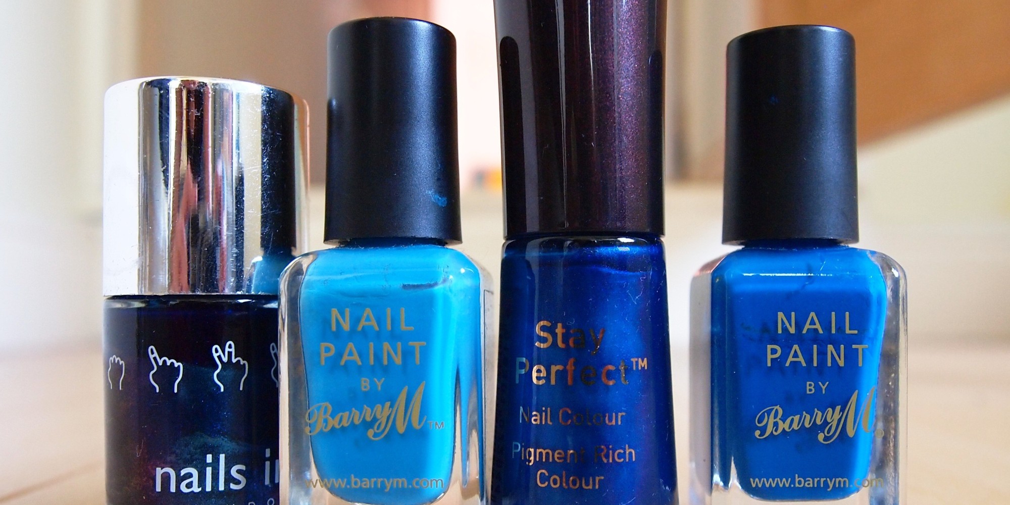 Blue nail polish bottle