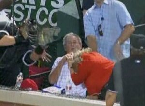 George W Bush Foul Ball Pierzynski