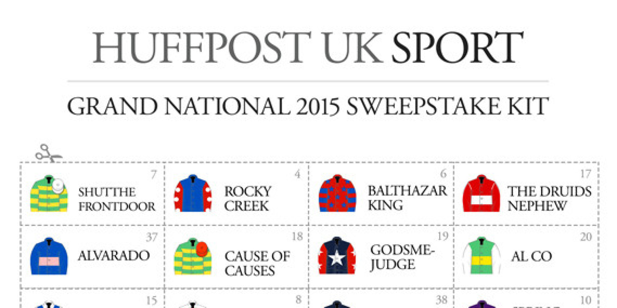 Print Your Own Grand National Sweepstake Kit HuffPost UK