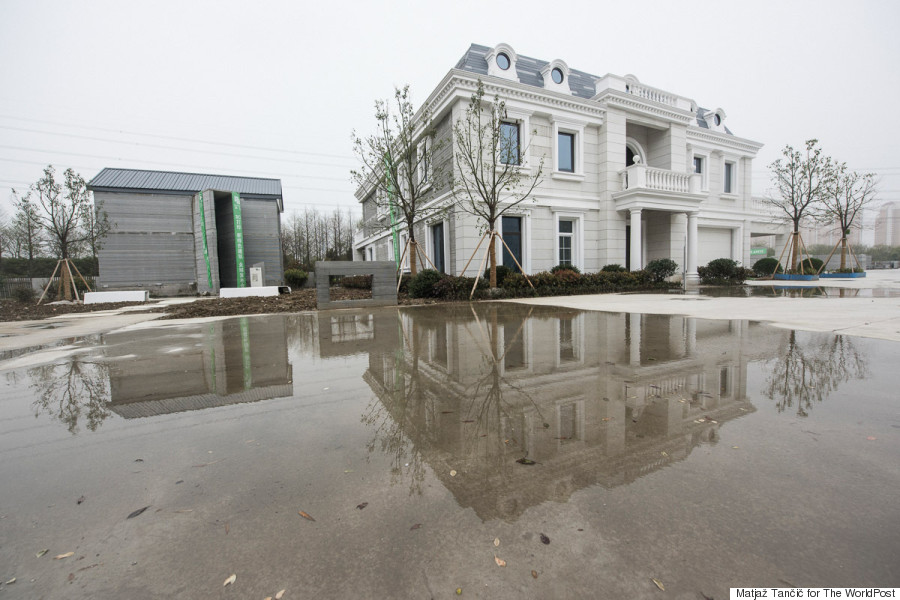 mansion and puddle
