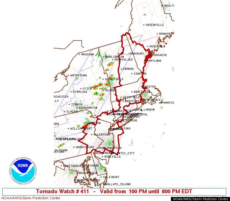 Northeast Tornado Watch: NYC, Philadelphia, Boston Included In ...