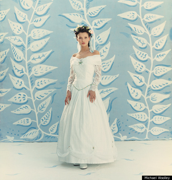 wedding dress. Kate Moss Models Wedding Dresses At Age 17