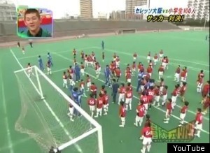 Japanese Soccer Versus 100 Kids