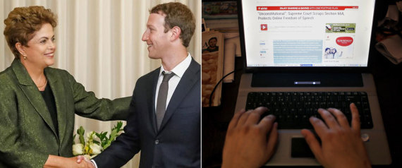 Dilma Rousseff and Mark Zuckerberg, business meeting between Facebook and PT. Source: Huffpost Brasil.