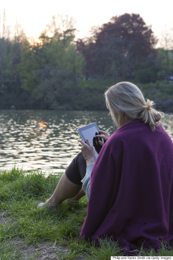 woman sitting sunset