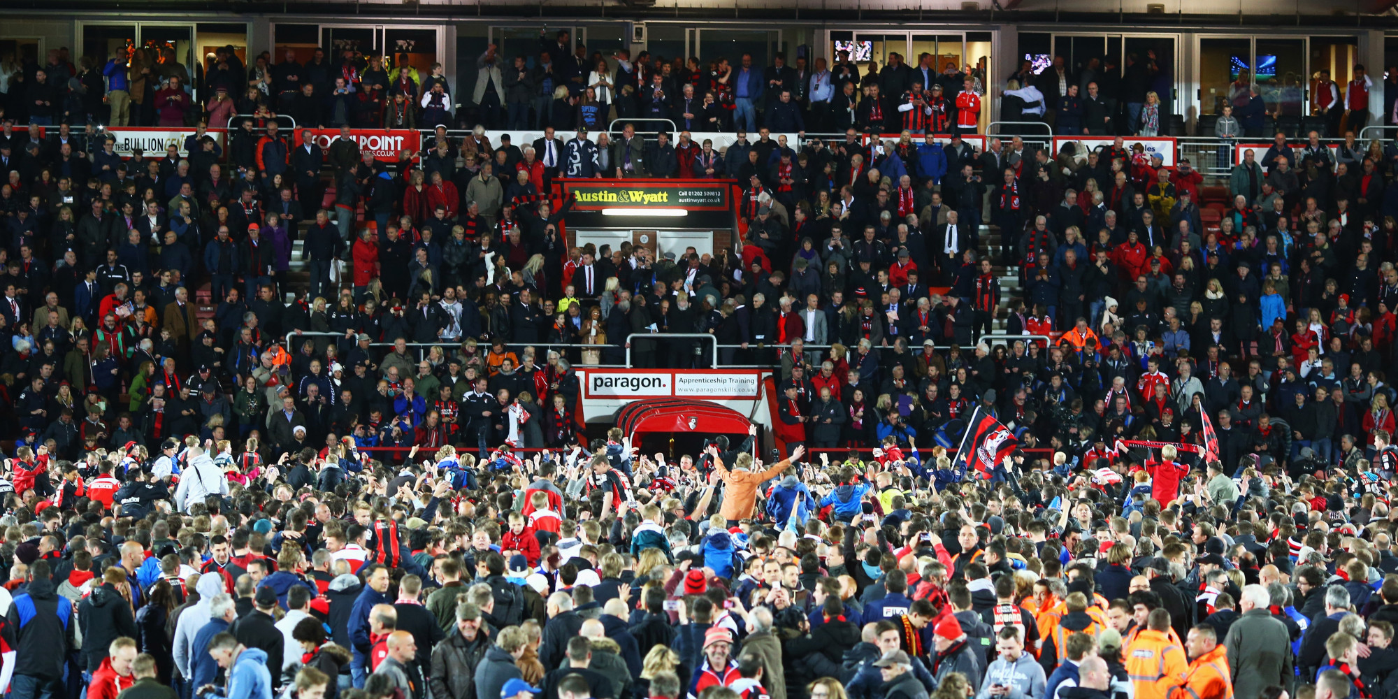 Bournemouth Fans Celebrate Promotion To The Premier League With