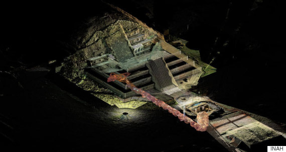 View of the tunnel with a laser scanner.