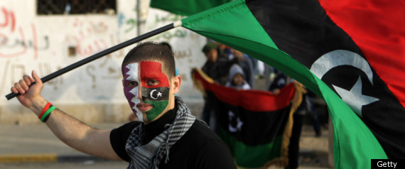Libya Qatar Flags