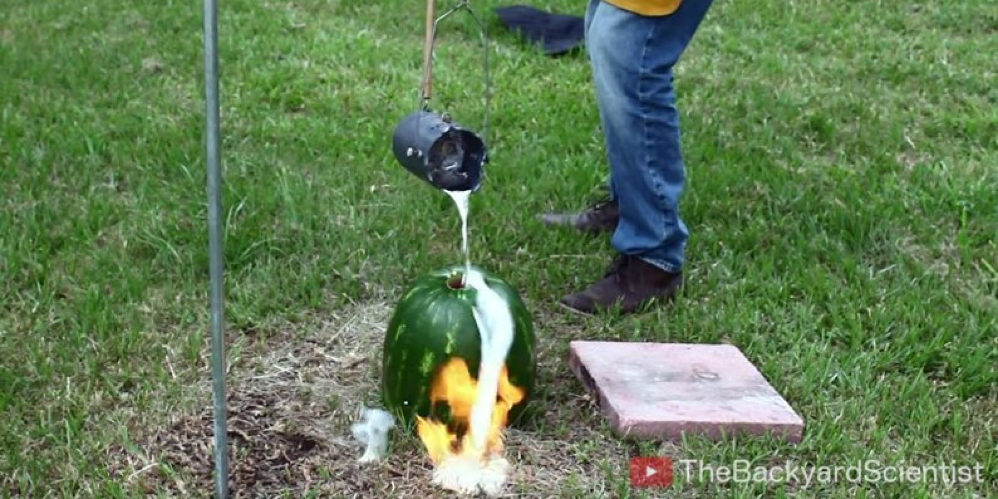 Guy Pours Molten Aluminum Into Watermelon, Unintentionally Makes Art