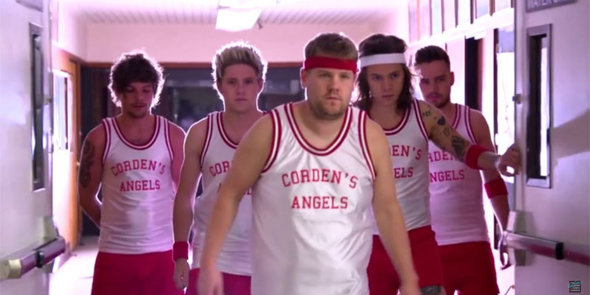 One Direction And James Corden Play Dodgeball On ‘the Late Late Show In Tiny Red Shorts Video 