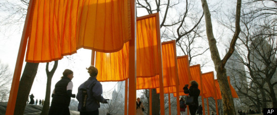 Christo Hangs Fabric Colorado