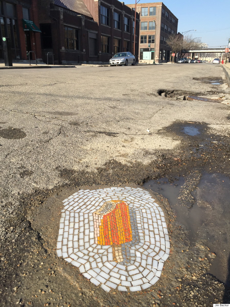 Image result for pothole art