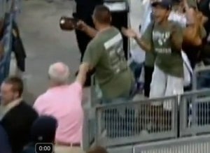 Onearmed Vet Catches Foul Ball