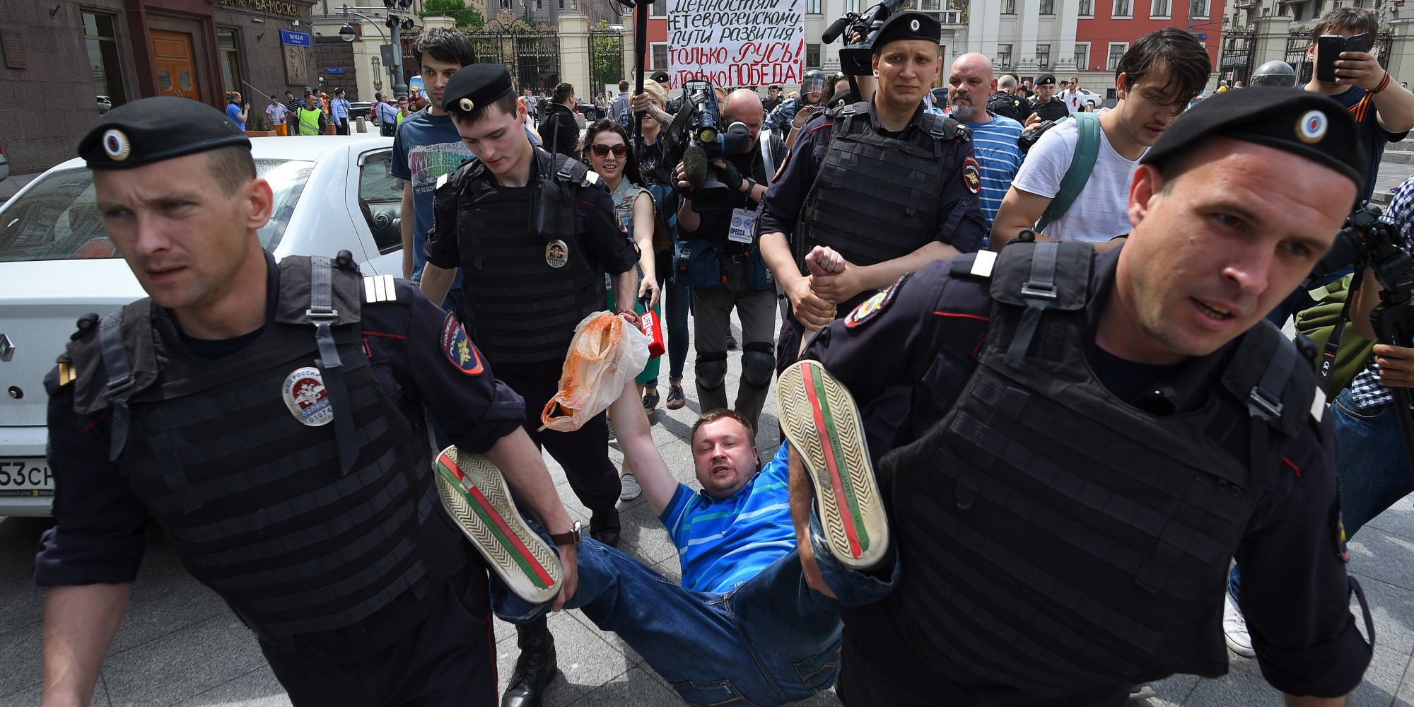 Russian Gay Activists Detained After Unsanctioned Lgbt Rights Rally In