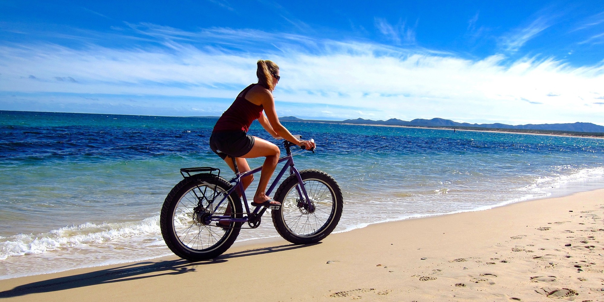 biking beach