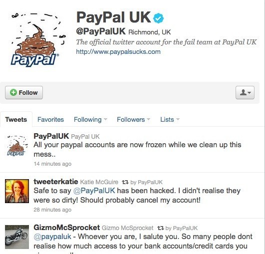 PayPal U.K. Twitter Feed Hacked, Suspended HuffPost