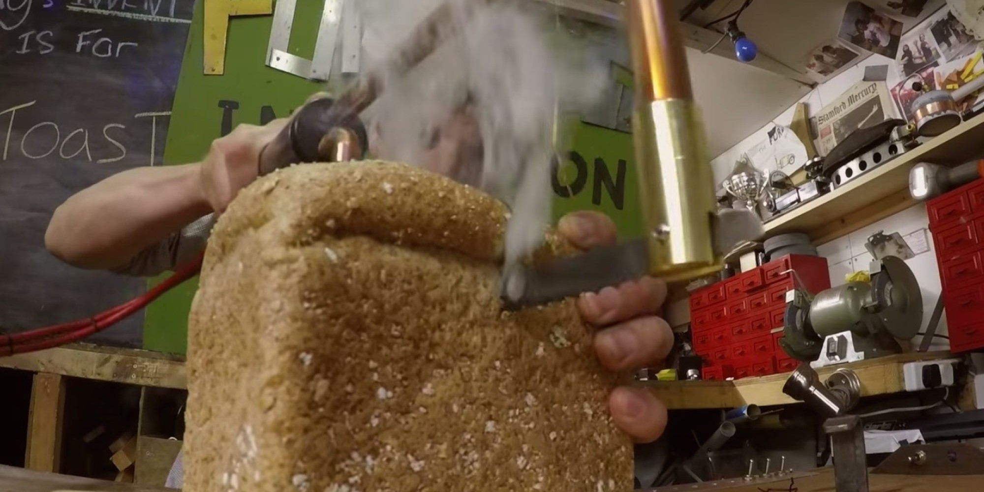 Inventor Colin Furze Creates Knife That Toasts Bread While You Cut It