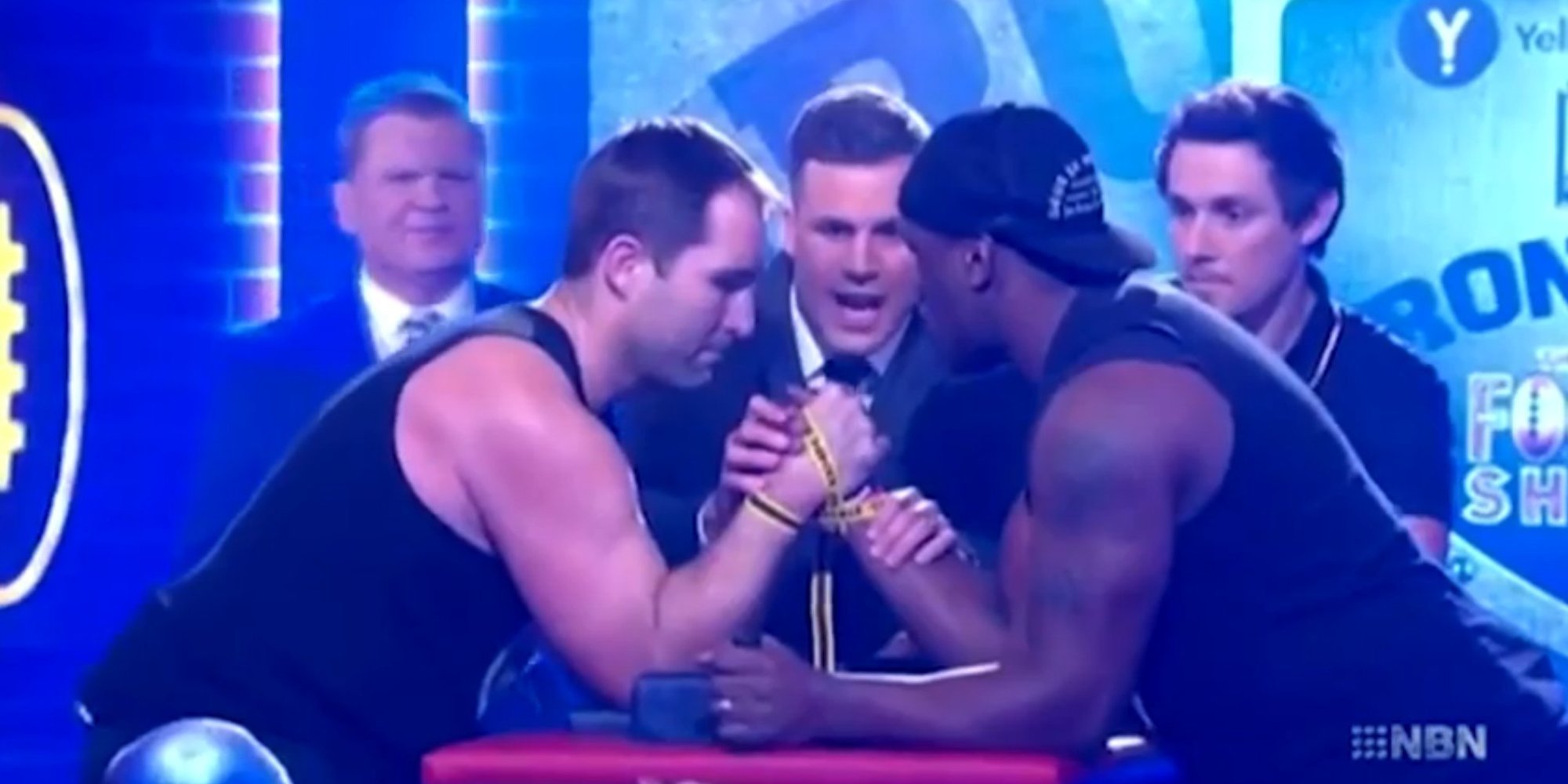 Ben Ross Breaks Arm During ArmWrestling Contest Against Wendell Sailor