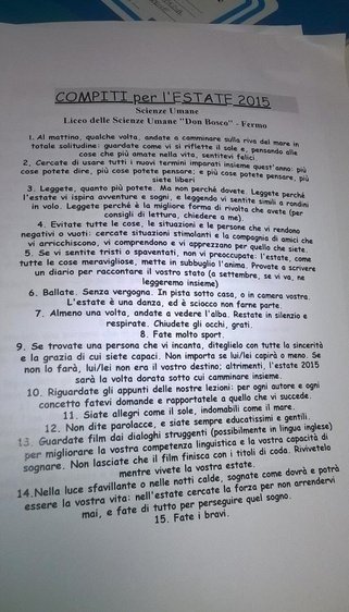 이탈리아의 어느 학교선생님이 내준 여름방학 숙제 15개 | 인스티즈