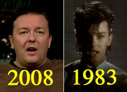 Ricky Gervais' 80s Music Video And Fat Jokes (VIDEO)