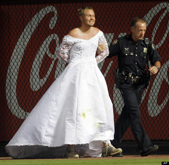 BravesNationals Game Interrupted By Man In Wedding Dress 