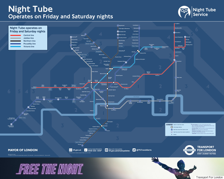London's 'Night Tube' Will Run For 24 Hours A Day On Certain Underground Lines
