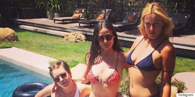 Demi Moore And Daughters Pose Poolside In Their Bikinis