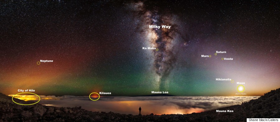Ultimate 'Selfie' Taken By Photographer On Rim Of A Hawaiian Volcano With Milky Way Background O-COLCANO-SPACE-SELFIE-900