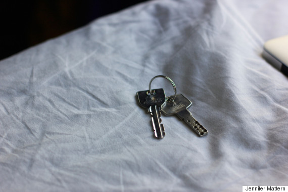 keys on bed