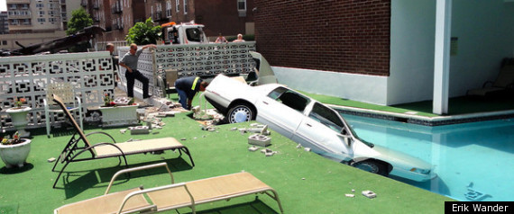 Man Car Crash Pool