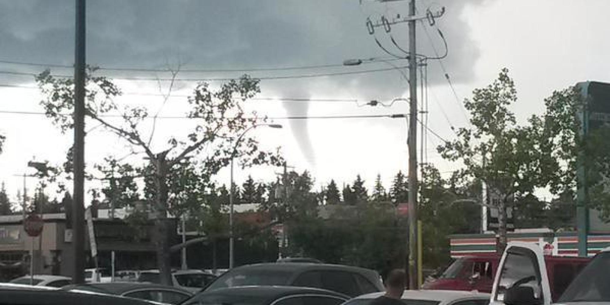 Calgary Tornado Warning 2015 Funnel Cloud Spotted