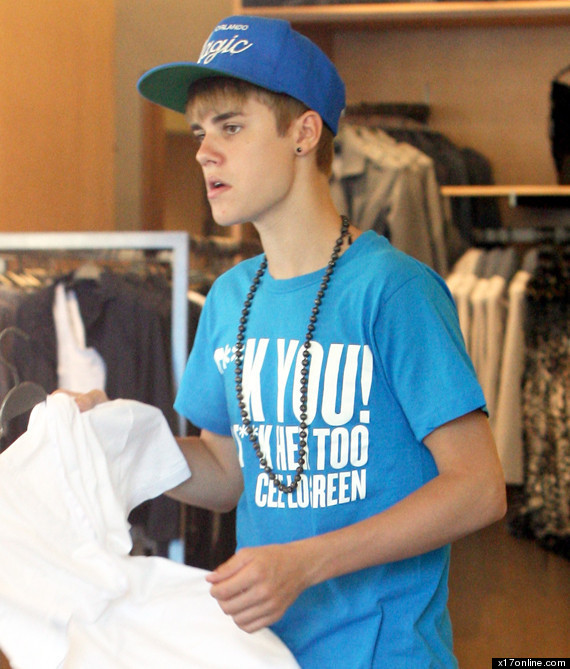 Bieber's tee quotes lyrics to