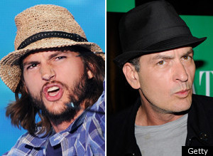 Charlie Sheen Ashton Kutcher Two And A Half Men Pa