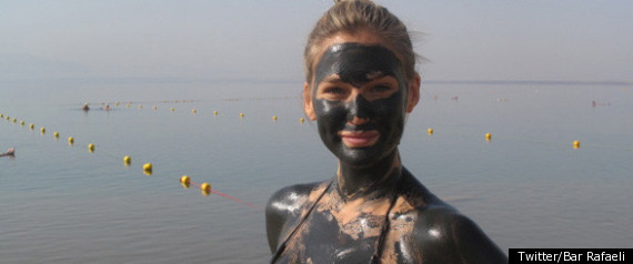 Bar Rafeli Covers Her Body In Dead Sea Mud