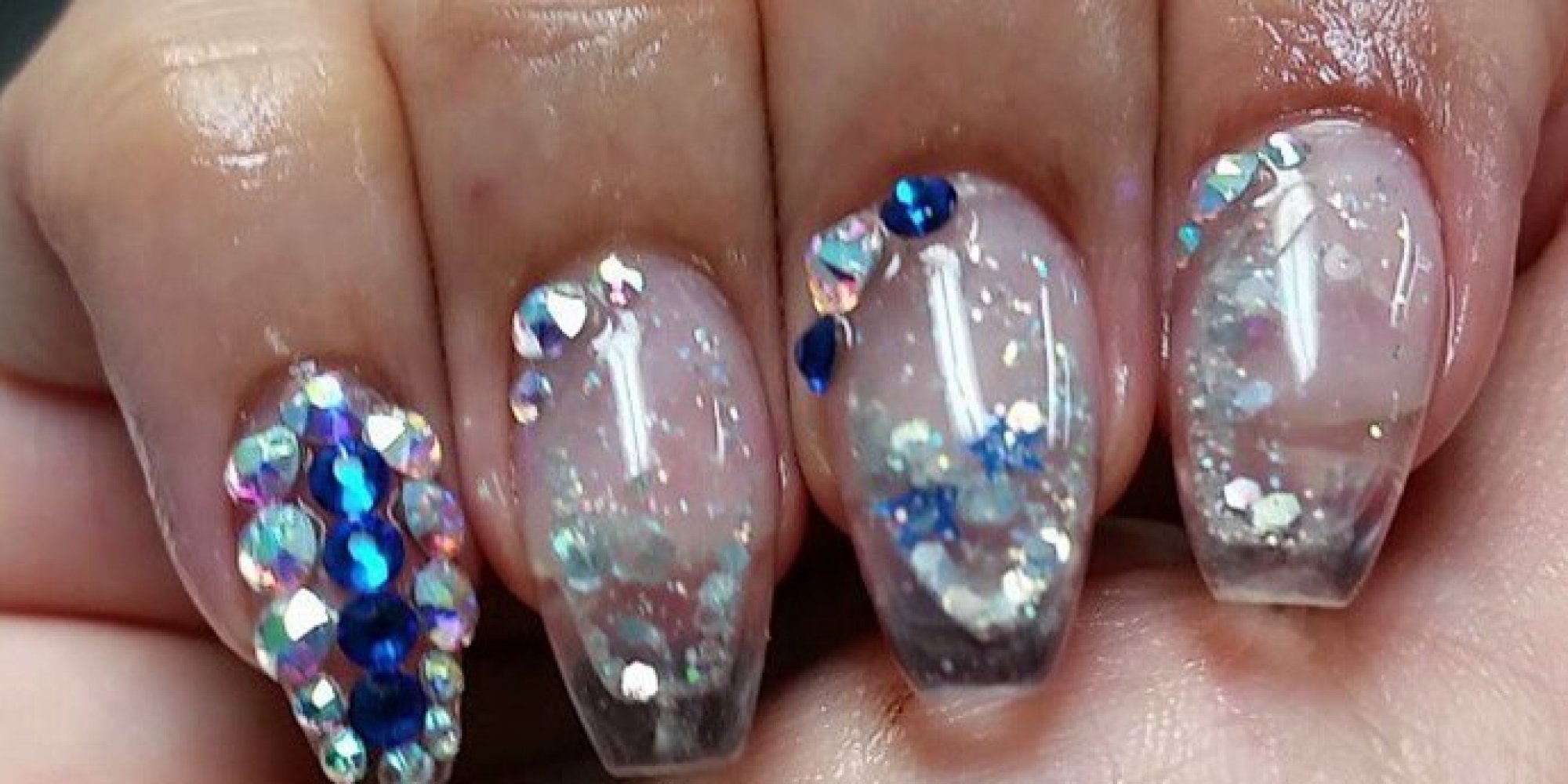 Aquarium Nails Tapered Square Whole Hand Youtube