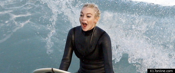 Lindsay Lohan Surfing
