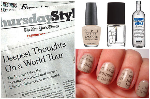 Newspaper-inspired nail art. Photos: New York Times Style Section ...