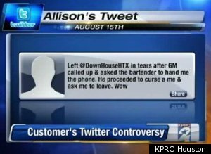 Customer Tweet Down House
