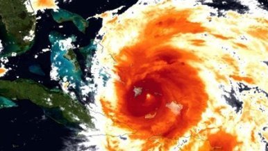 Infrared satellite imagery of Hurricane Irene
