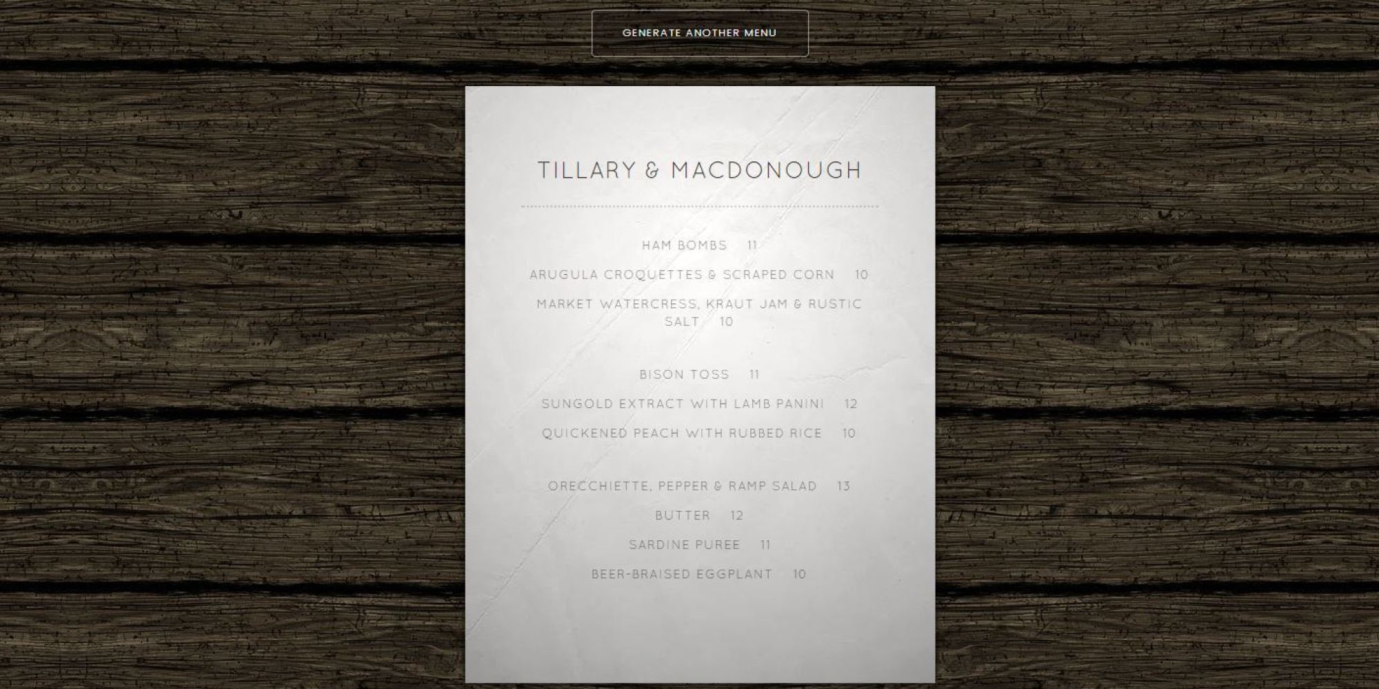 The Brooklyn Bar Menu Generator Will Help You Create Your Own