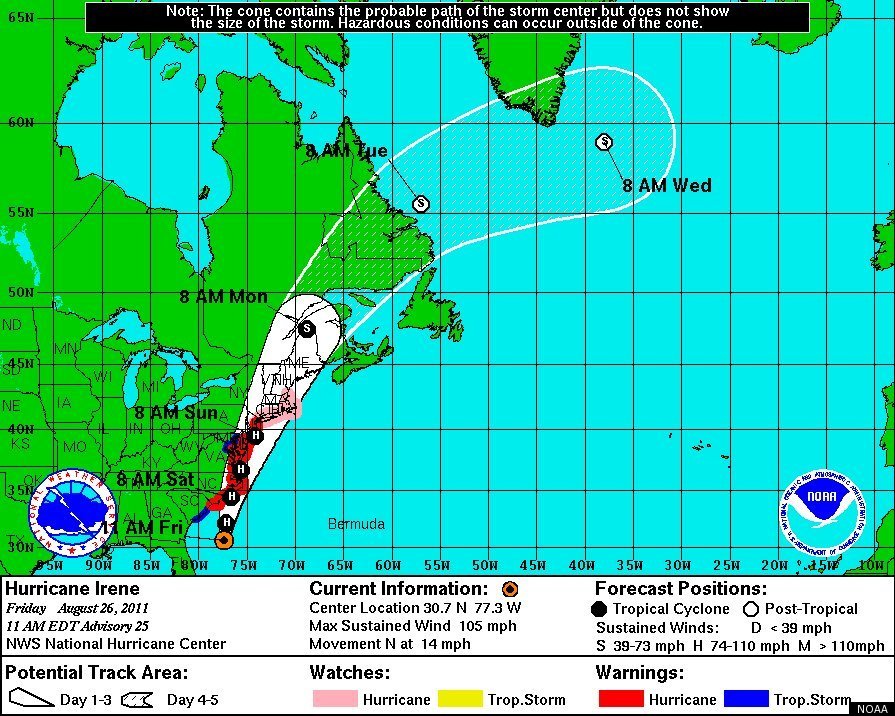 hurricane irene path