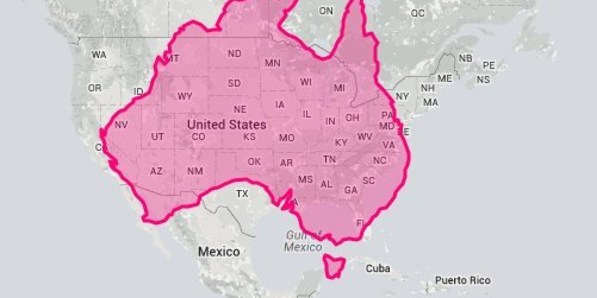 Compare Australia's Size To Other Countries