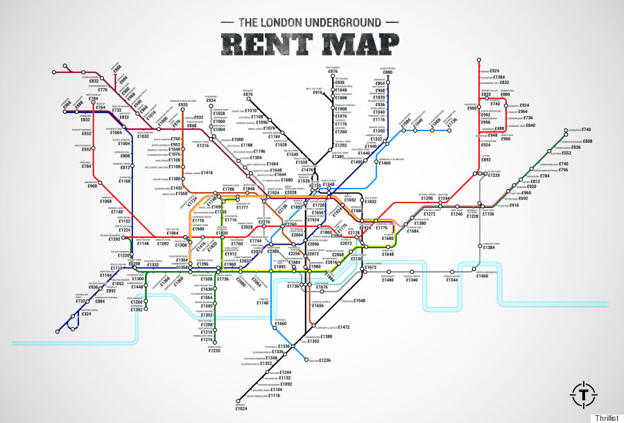 London Underground Rent Map Shows Most Expensive Places To Live On