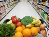 Vegetables in shopping cart