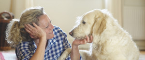 mature woman dog