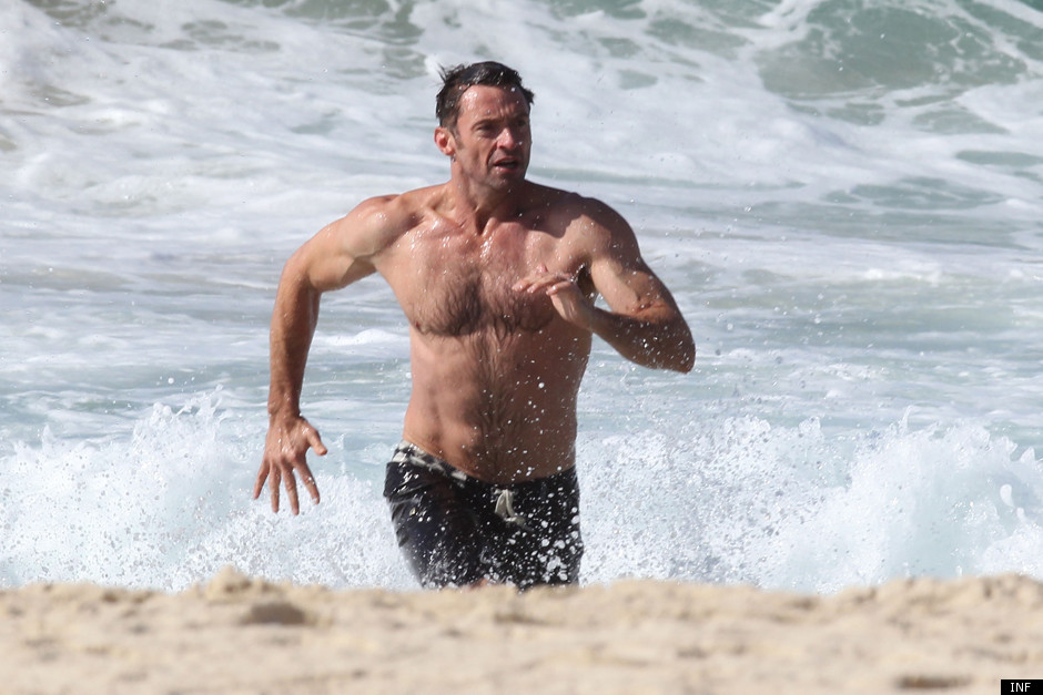 Hugh Jackman Shirtless On Bondi Beach Photos Huffpost